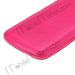 Straight Into Lichee Pattern Leather Pouch Case for iPhone 4/4S with Adjustable Belt,Size:9*14*2cm (Hot Pink)