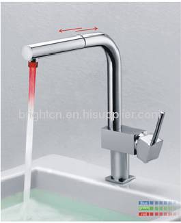 Brass LED kitchen faucet