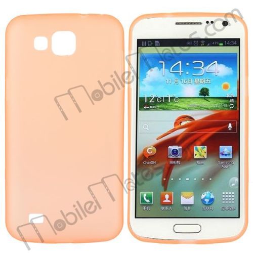 Comfortable Ultra Slim Frosting Translucent TPU Cover Case for Samsung I9260 Galaxy Premier (Orange)