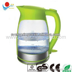 Electric glass kettle 1.7L with CE ROHS GS cordless ele