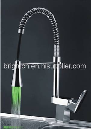 LED kitchen spring faucet