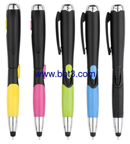 3 in 1 promotional stylus ballpen with lighting