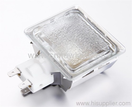 Square glass cover with high frequency/low frequency porcelain lampholder with lamp 15w/25w