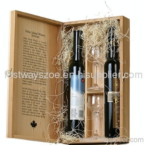 wooden wine boxes for 2 bottles