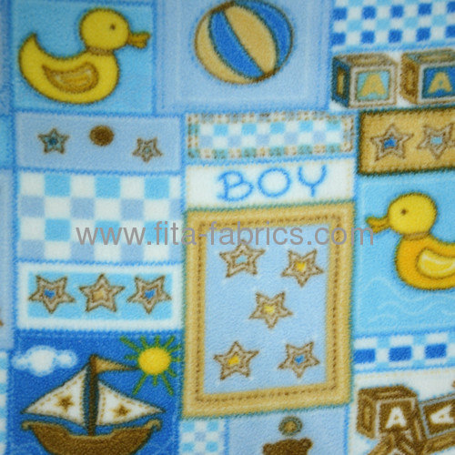 Polyester Micro Print Polar Fleece for baby fleece fabric