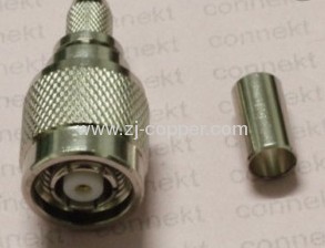 RP-TNC male jack center crimp connector for RG-8X LMR240