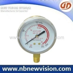 Black Steel Case Pressure Gauge