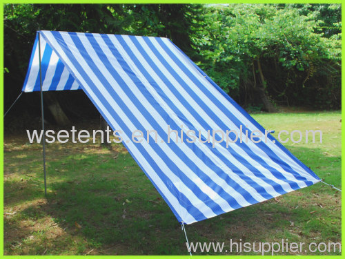 canvas tarp tent in summer