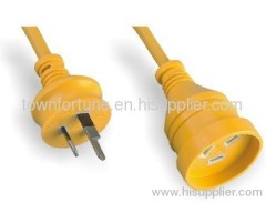 Australian extension cords in yellow color