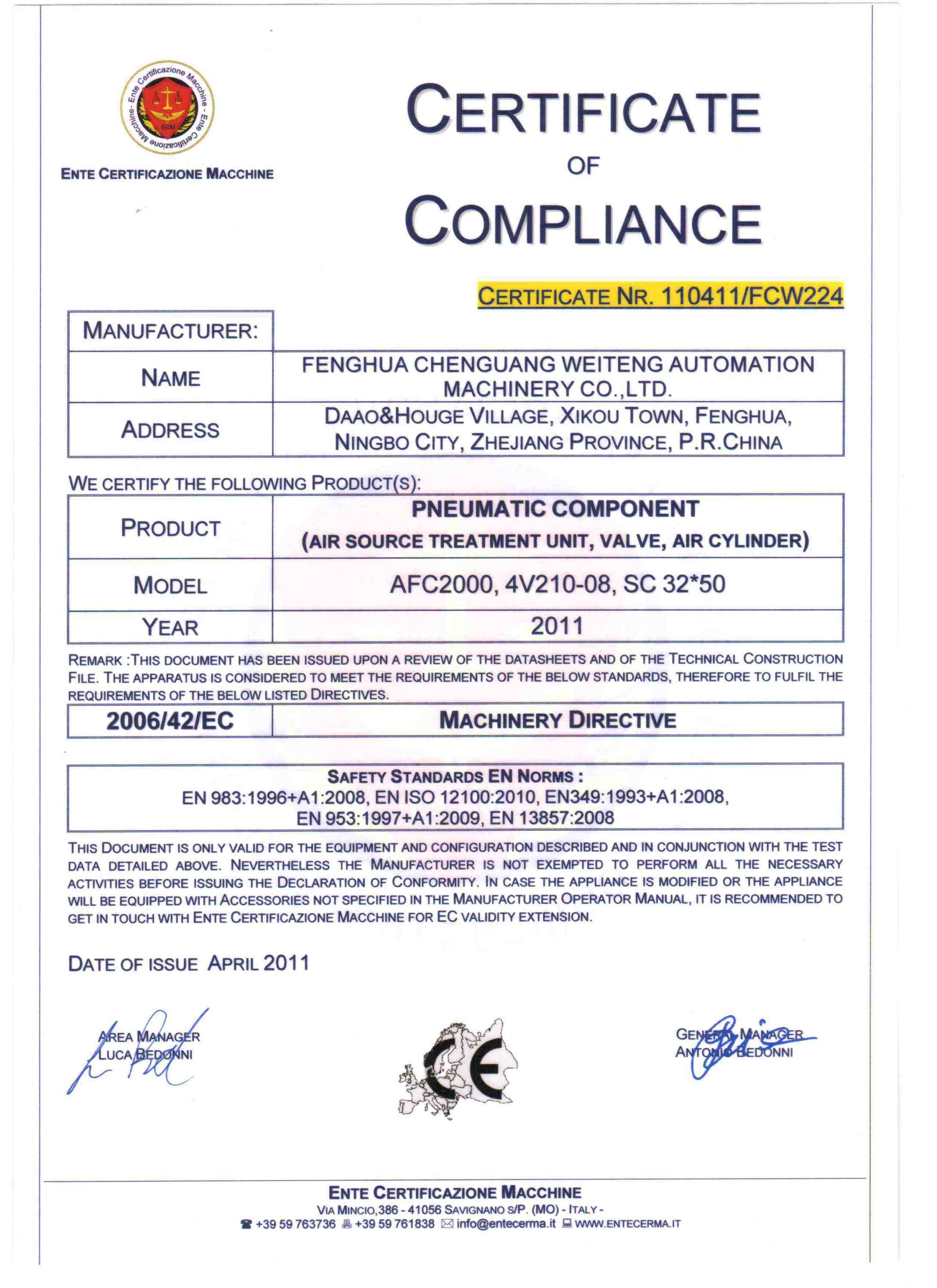 CE Certification FengHua ChenGuang WeiTeng Automation Machinery Co Ltd