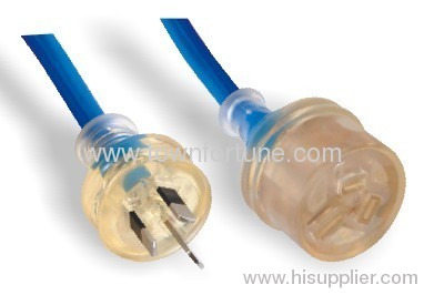 SAA extension cords with transparent plug &socket