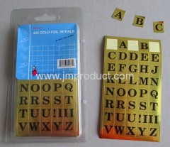 Gold foil stick labels in different