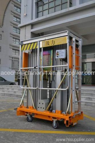 Mobile hydraulic aluminum mast lift platform