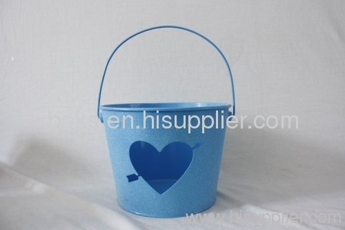 Saint Valentine's gift Tin Bucket Pails with handle