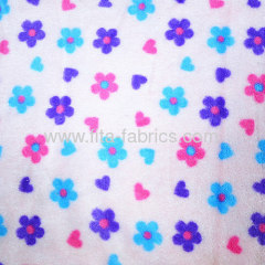 100%Polyester Flower printed coral velvet