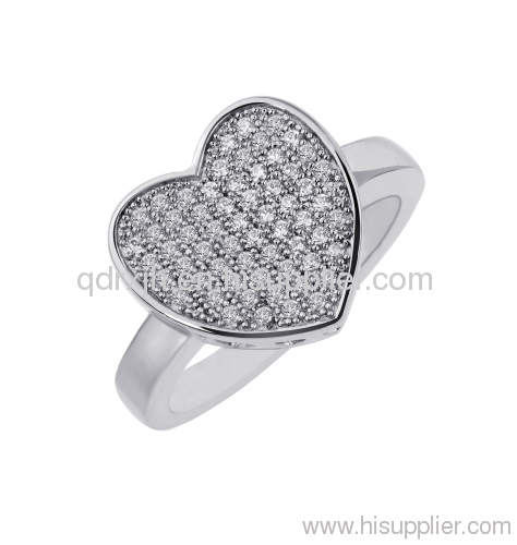 fashion heart style brass rings