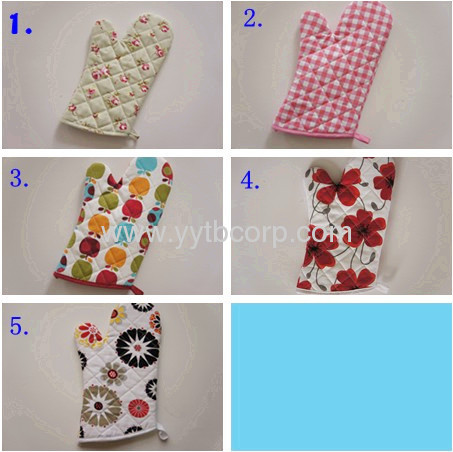 grid printed cotton microwave glove