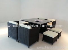 Stephanie 4 Seater Cube set with footstools