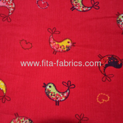 100% Cotton Printed Corduroy Fabric