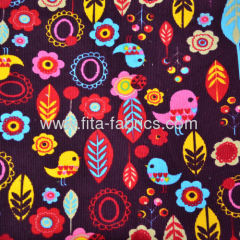 100% Cotton Printed Corduroy Fabric