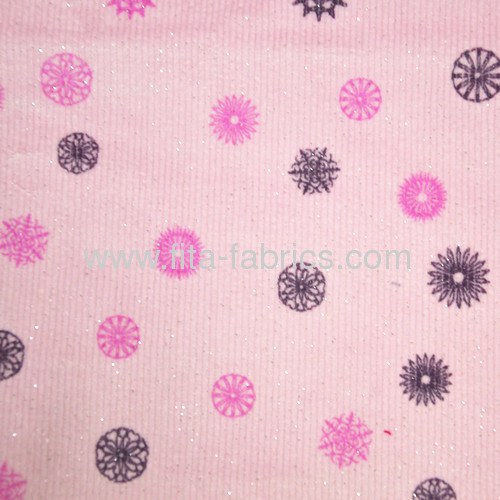 100% Cotton Silver Printing Corduroy Fabric
