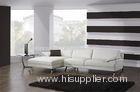 White Leather Corner Sofa Bed, 3 Seater Italian Style Modular Sofa