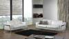 Living Room White Italian Leather Couch, Modern Leather Sofa Set
