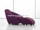 Italian Luxury Black Leather Arm Chair, Single Fabric Modern Sectional Sofas