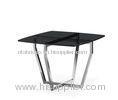 Tempered Glass Sofa Side Tables, Italian Grey Glass Coffee Table