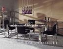Italian Marble Dining Tables, Modern Black Glass Dining Table Set