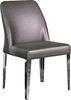 Upholstered Contemporary Dining Room Chair, Metal Leather Dining Chairs
