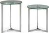 Tempered Glass Metal Coffee Tables, Modern Round Glass End Table