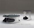 Italian Round Shiny Glass Metal Coffee Table of Living Room Furniture