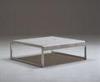 Rectangle Natural Marble Coffee Tables, White Marble Top End Table