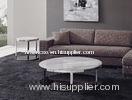 Modern White Marble Coffee Tables, Italian Round Marble End Table Set