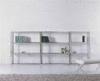 Wall Mounted Glass Bookshelves, Metal Glass Bookcase Studyroom Furniture