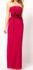 Red Ankle Maxi Dress , Strapless Relaxed Ployester Evening Dress