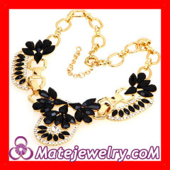 2013 Fashion Gold And Black Flower Choker Collar Necklace Bijouterie Wholesale