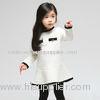 100% Cotton Girls Dress Long Sleeve , White Lattice Cotton Childrens Clothes