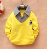 Yellow Cotton Childrens Clothes , Autume Chlidren Long Sleeve T Shirt