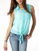 Sleeveless Ladies / Women Blouse , Eco-Friendly OEM Adults Blouses Tops