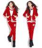 Women / Ladies Hooded Sweatshirts Red Cotton Casual Hoodies Set