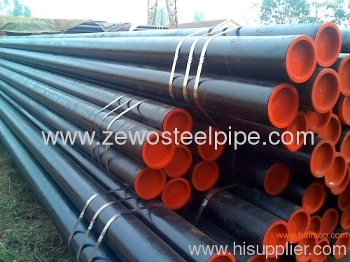 Carbon Seamless steel pipe with plastic and paint balck
