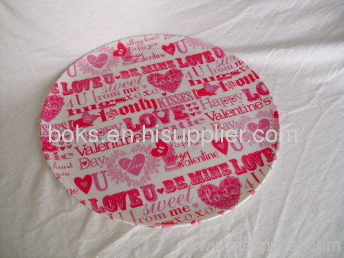 Round Shape Valentine Plastic Plate