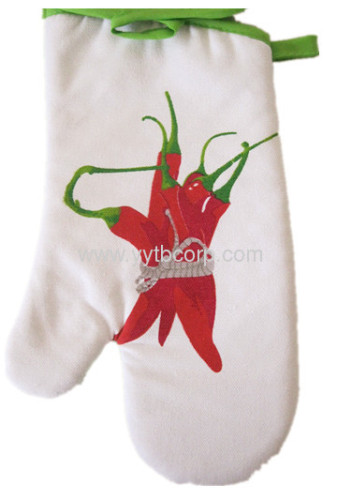 hot pepper printed Microwave Oven Heat Insulation Glove & Coaster set