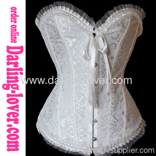 White Sexy Jacquard Lace Corset