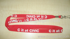 red lanyards polyester ribbed lanyards