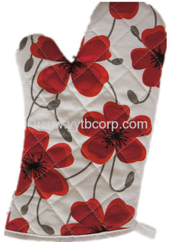 flower printing canvas chinese style microwave glove