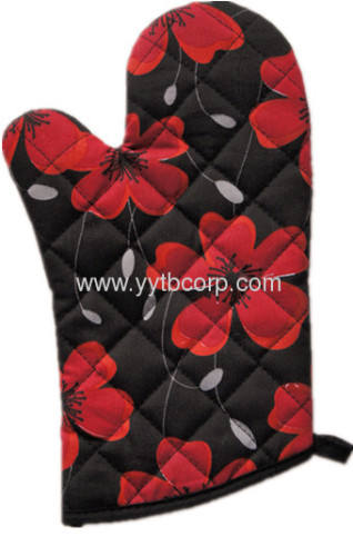 flower printing canvas chinese style microwave glove