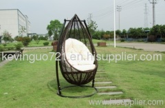 Outdoor Rattan Patio Swing Chair Set